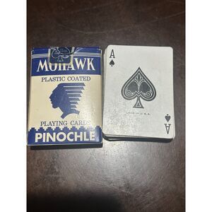 Vintage Mohawk Pinochle Playing Cards US Playing Card Co Blue Deck Made In USA